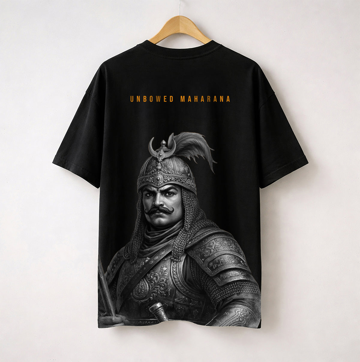 Maharana Pratap – The Unbowed - Oversized Back Printed T-Shirt (Black)