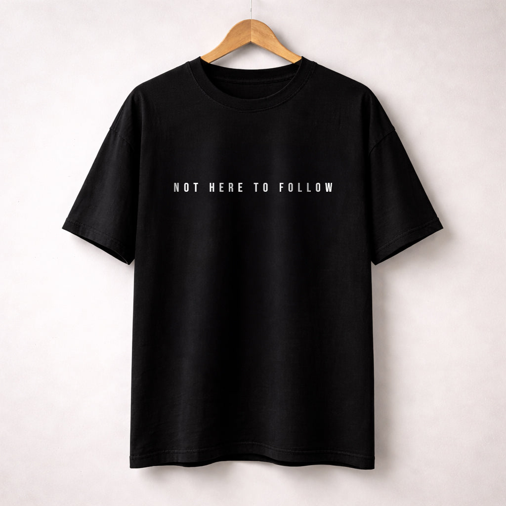 Subhas Chandra Bose - Oversized Printed T-Shirt - Freedom Is Not Given - Black